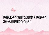 焊条上422是什么意思（焊条422什么意思简介介绍）