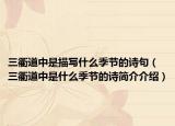 三衢道中是描写什么季节的诗句（三衢道中是什么季节的诗简介介绍）