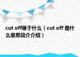 cut off等于什么（cut off 是什么意思简介介绍）