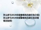 怎么参与2019央视春晚抢百度红包介绍(怎么参与2019央视春晚抢百度红包详细情况如何)