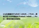 oracle里面关于select（select(...）from ...查询介绍 oracle里面关于select（select ...）from ...查询详细情况如何)