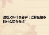 澄粉又叫什么名字（澄粉在超市叫什么简介介绍）