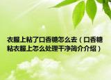 衣服上粘了口香糖怎么去（口香糖粘衣服上怎么处理干净简介介绍）