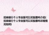 招商银行个人专业版可以买股票吗介绍(招商银行个人专业版可以买股票吗详细情况如何)