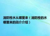 消防栓水从哪里来（消防栓的水哪里来的简介介绍）