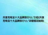 共享充电宝十大品牌排行\