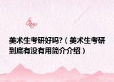 美术生考研好吗?（美术生考研到底有没有用简介介绍）
