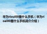 华为rioul00是什么手机（华为rioal00是什么手机简介介绍）