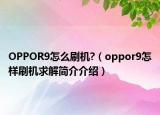 OPPOR9怎么刷机?（oppor9怎样刷机求解简介介绍）