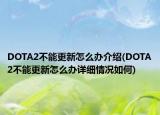 DOTA2不能更新怎么办介绍(DOTA2不能更新怎么办详细情况如何)