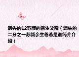 遗失的12苏颜的亲生父亲（遗失的二分之一苏颜亲生爸爸是谁简介介绍）