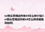 lol狗头警用试作体k9怎么样介绍(lol狗头警用试作体k9怎么样详细情况如何)
