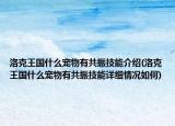 洛克王国什么宠物有共振技能介绍(洛克王国什么宠物有共振技能详细情况如何)