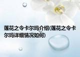 莲花之令卡尔玛介绍(莲花之令卡尔玛详细情况如何)