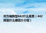 对方啥阵型442什么意思（442阵型什么梗简介介绍）