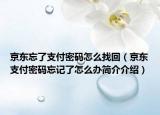 京东忘了支付密码怎么找回（京东支付密码忘记了怎么办简介介绍）