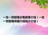 一生一世剧情分集剧情介绍（一生一世剧情详细介绍简介介绍）