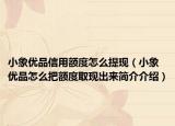 小象优品信用额度怎么提现（小象优品怎么把额度取现出来简介介绍）