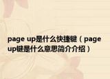 page up是什么快捷键（page up键是什么意思简介介绍）