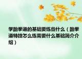 学跆拳道的基础要练些什么（跆拳道特技怎么练需要什么基础简介介绍）