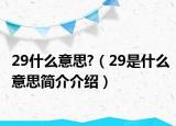 29什么意思?（29是什么意思简介介绍）