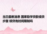 当日最新消息 国家助学贷款续贷步骤 续贷有时间限制吗
