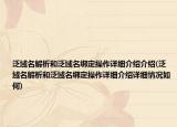泛域名解析和泛域名绑定操作详细介绍介绍(泛域名解析和泛域名绑定操作详细介绍详细情况如何)