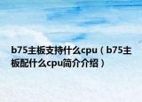 b75主板支持什么cpu（b75主板配什么cpu简介介绍）