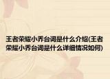 王者荣耀小乔台词是什么介绍(王者荣耀小乔台词是什么详细情况如何)
