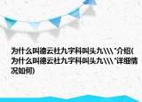 为什么叫德云社九字科叫头九\