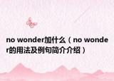 no wonder加什么（no wonder的用法及例句简介介绍）
