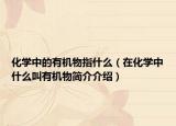 化学中的有机物指什么（在化学中什么叫有机物简介介绍）