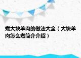 煮大块羊肉的做法大全（大块羊肉怎么煮简介介绍）
