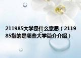 211985大学是什么意思（211985指的是哪些大学简介介绍）