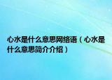 心水是什么意思网络语（心水是什么意思简介介绍）