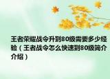 王者荣耀战令升到80级需要多少经验（王者战令怎么快速到80级简介介绍）