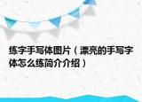 练字手写体图片（漂亮的手写字体怎么练简介介绍）