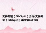 文件分割（FileSplit）介绍(文件分割（FileSplit）详细情况如何)