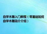 自学木雕入门教程（零基础如何自学木雕简介介绍）