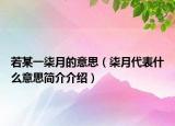 若某一柒月的意思（柒月代表什么意思简介介绍）
