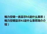 格力空调一直显示h1是什么意思（格力空调显示h1是什么意思简介介绍）