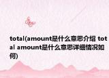 total(amount是什么意思介绍 total amount是什么意思详细情况如何)