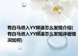 有白马进入YY频道怎么发现介绍(有白马进入YY频道怎么发现详细情况如何)