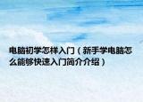 电脑初学怎样入门（新手学电脑怎么能够快速入门简介介绍）