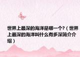 世界上最深的海洋是哪一个?（世界上最深的海洋叫什么有多深简介介绍）