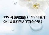1953年属啥生肖（1953年属什么生肖属相的大了简介介绍）
