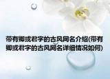 带有卿或君字的古风网名介绍(带有卿或君字的古风网名详细情况如何)