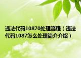违法代码10870处理流程（违法代码1087怎么处理简介介绍）