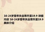 16-24岁青年失业率升至19.9 详细内容 16-24岁青年失业率升至19.9 具体介绍