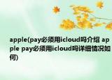 apple(pay必须用icloud吗介绍 apple pay必须用icloud吗详细情况如何)